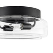 Load image into Gallery viewer, Farmhouze Light-Minimalist 2-Light Clear Glass Round Drum Flush Mount Light-Ceiling Light-Black-
