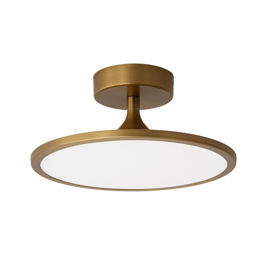 Farmhouze Light - Minimalist Dimmable LED Round Semi Flush Ceiling Light - Ceiling Light - Brass - 