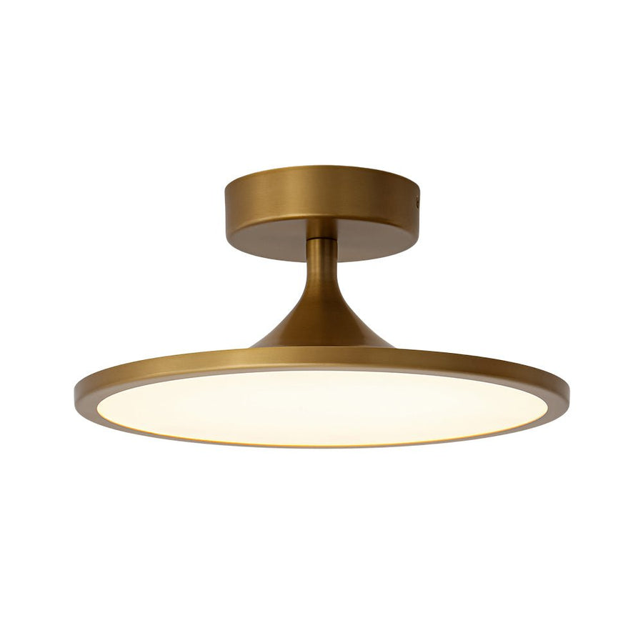 Farmhouze Light - Minimalist Dimmable LED Round Semi Flush Ceiling Light - Ceiling Light - Brass - 