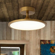 Load image into Gallery viewer, Farmhouze Light - Minimalist Dimmable LED Round Semi Flush Ceiling Light - Ceiling Light - Brass - 
