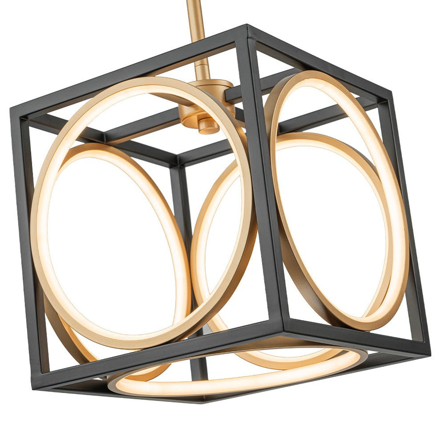 Farmhouze Light - Minimalist Dimmable LED Square Cage Pendant Light - Pendant - 9.6 in - 