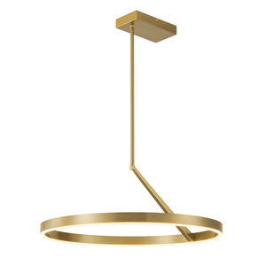 Farmhouze Light - Minimalist Dimmable LED Warm Round Halo Chandelier - Chandelier - Brass - 