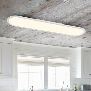 Farmhouze Light - Minimalist Linear White Oblong Dimable LED Ceiling Light - Ceiling Light - 35.4 in - 