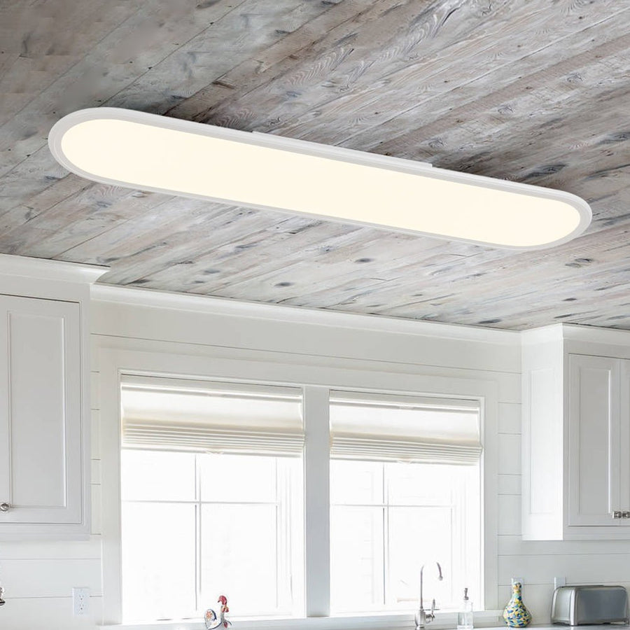 Farmhouze Light - Minimalist Linear White Oblong Dimable LED Ceiling Light - Ceiling Light - 35.4 in - 