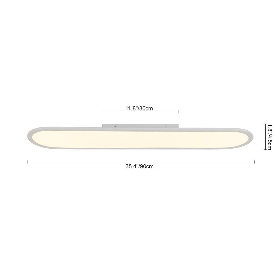 Farmhouze Light - Minimalist Linear White Oblong Dimable LED Ceiling Light - Ceiling Light - 35.4 in - 
