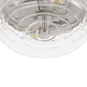 Farmhouze Light - Minimalist Nickel Clear Layer Glass Drum Ceiling Light - Ceiling Light - 9.8 in. - 