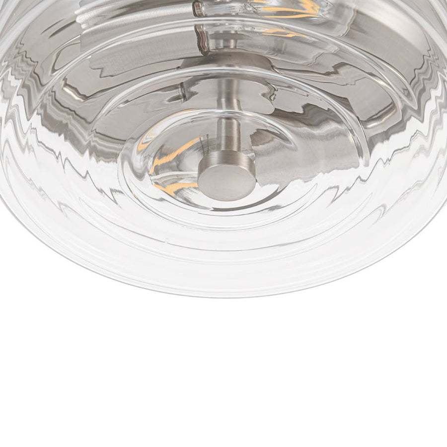 Farmhouze Light - Minimalist Nickel Clear Layer Glass Drum Ceiling Light - Ceiling Light - 9.8 in. - 