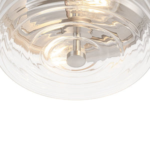 Farmhouze Light - Minimalist Nickel Clear Layer Glass Drum Ceiling Light - Ceiling Light - 9.8 in. - 