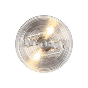Farmhouze Light - Minimalist Nickel Clear Layer Glass Drum Ceiling Light - Ceiling Light - 9.8 in. - 