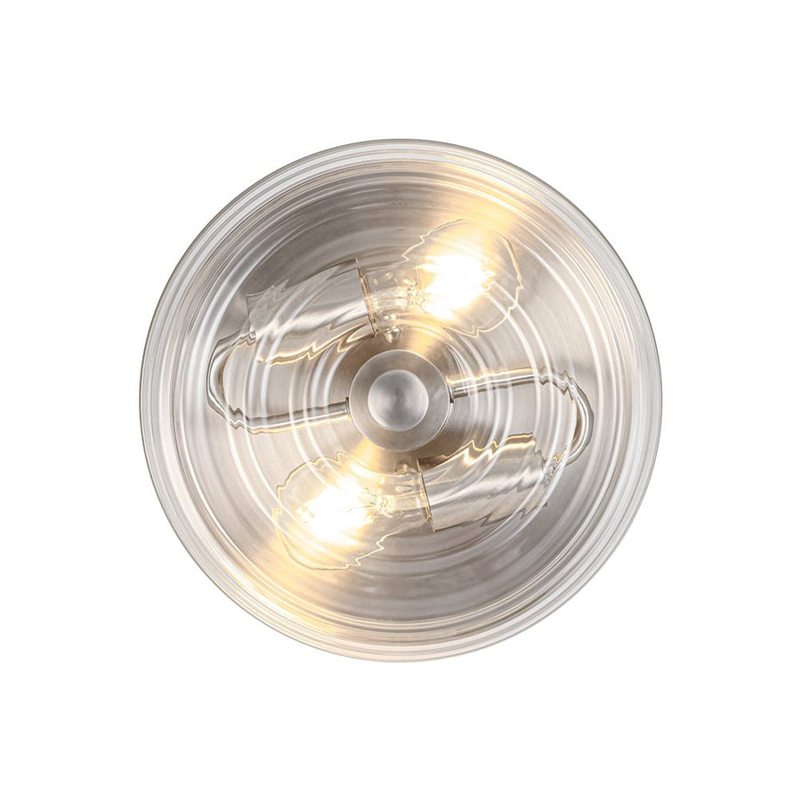 Farmhouze Light - Minimalist Nickel Clear Layer Glass Drum Ceiling Light - Ceiling Light - 9.8 in. - 