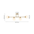 Load image into Gallery viewer, Farmhouze Light-Minimalist White Glass Globe Linear 4-Light Sputnik Semi Flush-Ceiling Light-Brass-
