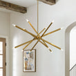 Load image into Gallery viewer, Farmhouze Light - Modern 12 - Light Brass Adjustable Linear Arm Sputnik Chandelier - Chandelier - Brass - 
