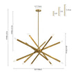 Load image into Gallery viewer, Farmhouze Light - Modern 12 - Light Brass Adjustable Linear Arm Sputnik Chandelier - Chandelier - Brass - 
