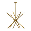 Load image into Gallery viewer, Farmhouze Light - Modern 12 - Light Brass Adjustable Linear Arm Sputnik Chandelier - Chandelier - Brass - 
