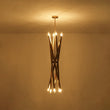 Load image into Gallery viewer, Farmhouze Light - Modern 12 - Light Brass Adjustable Linear Arm Sputnik Chandelier - Chandelier - Brass - 
