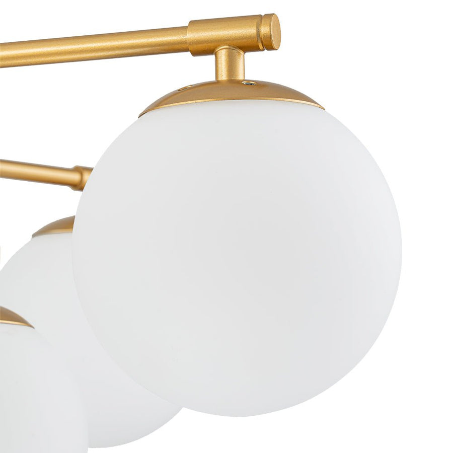 Farmhouze Light - Modern 12 - Light White Glass Globe Bubble Sputnik Ceiling Light - Ceiling Light - Brass - 