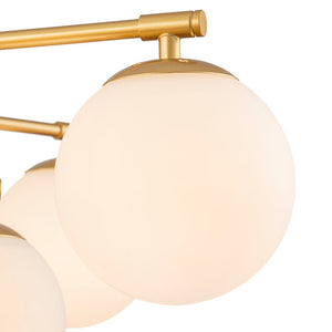Farmhouze Light - Modern 12 - Light White Glass Globe Bubble Sputnik Ceiling Light - Ceiling Light - Brass - 