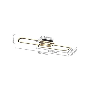 Farmhouze Light - Modern 2 - Light Linear Oblong Dimmable LED Semi Flush Mount - Ceiling Light - Black - 