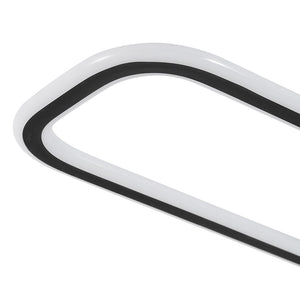 Farmhouze Light - Modern 2 - Light Linear Oblong Dimmable LED Semi Flush Mount - Ceiling Light - Black - 