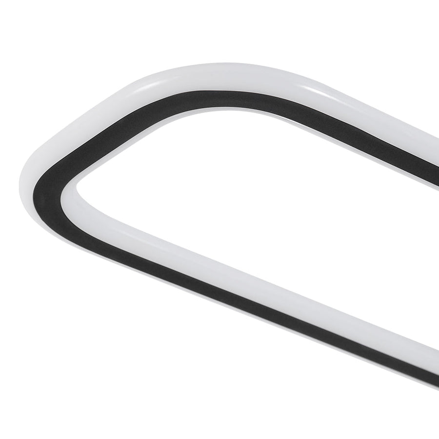 Farmhouze Light - Modern 2 - Light Linear Oblong Dimmable LED Semi Flush Mount - Ceiling Light - Black - 