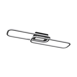 Farmhouze Light - Modern 2 - Light Linear Oblong Dimmable LED Semi Flush Mount - Ceiling Light - Black - 