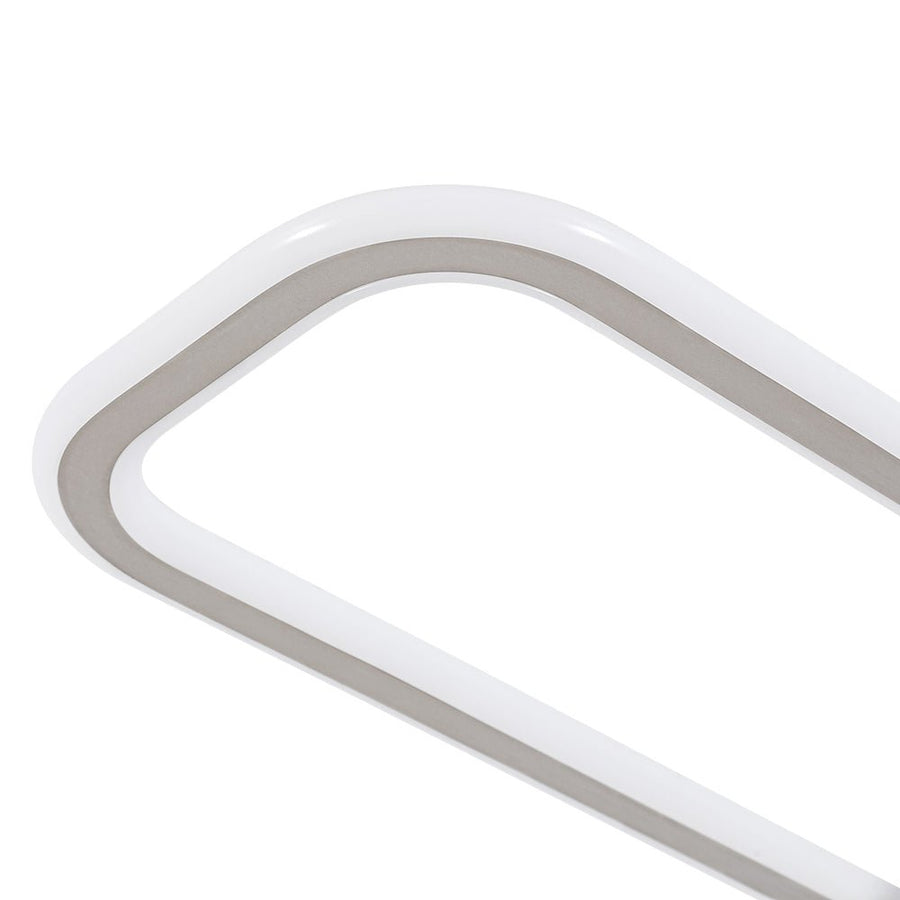 Farmhouze Light - Modern 2 - Light Linear Oblong Dimmable LED Semi Flush Mount - Ceiling Light - Nickel - 