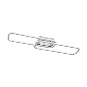 Farmhouze Light - Modern 2 - Light Linear Oblong Dimmable LED Semi Flush Mount - Ceiling Light - Nickel - 