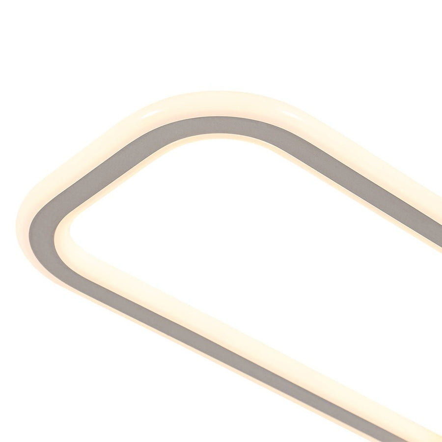 Farmhouze Light - Modern 2 - Light Linear Oblong Dimmable LED Semi Flush Mount - Ceiling Light - Nickel - 