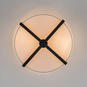 Farmhouze Light - Modern 2 - Light White Fabric Drum Flush Ceiling Light - Ceiling Light - Brass - 