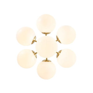 Farmhouze Light - Modern 2 - Tier Milky Glass Globe Sputnik Chandelier - Chandelier - Brass - 