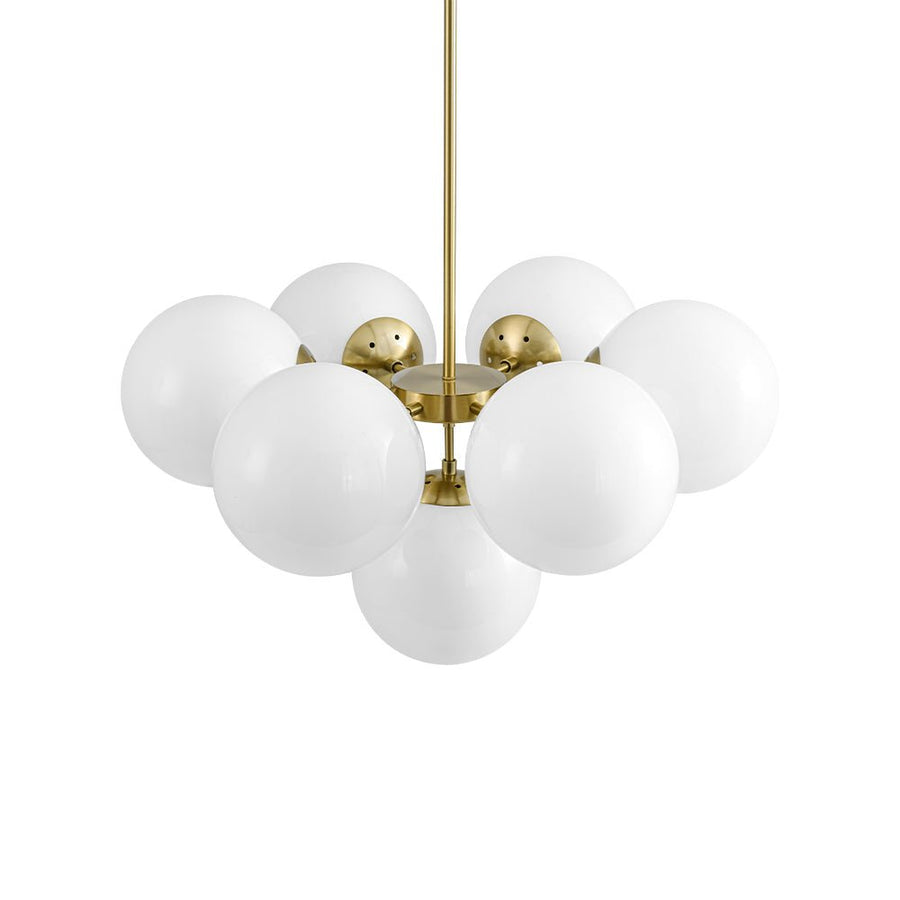 Farmhouze Light - Modern 2 - Tier Milky Glass Globe Sputnik Chandelier - Chandelier - Brass - 