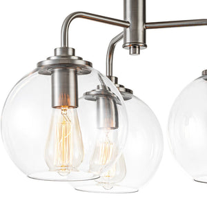 Farmhouze Light - Modern 3 - Light Clear Glass Globe Bubble Ceiling Light - Ceiling Light - Nickel - 