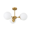 Load image into Gallery viewer, Farmhouze Light-Modern 3-Light Frosted Glass Globe Sputnik Semi Flush-Ceiling Light-Brass-
