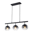 Load image into Gallery viewer, Farmhouze Light - Modern 3 - Light Gray Tinted Glass Globe Linear Island Pendant - Chandelier - 3 Bulbs - 
