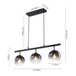 Load image into Gallery viewer, Farmhouze Light-Modern 3-Light Gray Tinted Glass Globe Linear Island Pendant-Chandelier-3 Bulbs-
