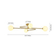 Load image into Gallery viewer, Farmhouze Light - Modern 4 - Light Milky Glass Globe Linear Sputnik Ceiling Light - Ceiling Light - Brass - 
