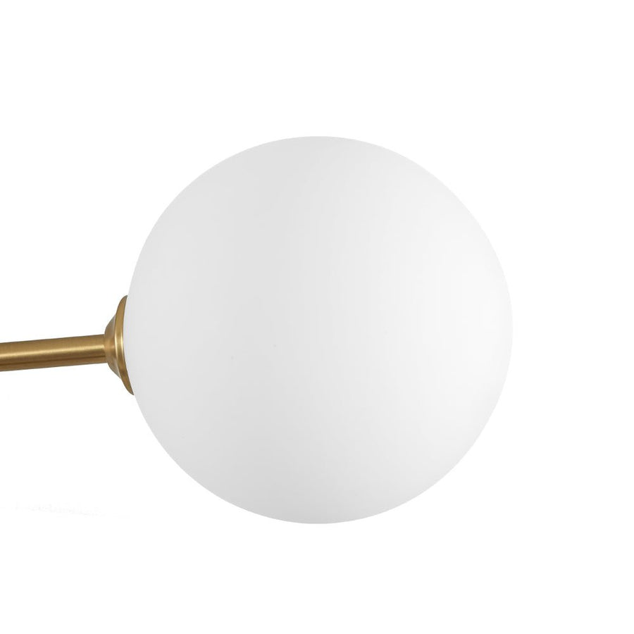 Farmhouze Light - Modern 4 - Light Milky Glass Globe Linear Sputnik Ceiling Light - Ceiling Light - Brass - 