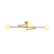 Load image into Gallery viewer, Farmhouze Light - Modern 4 - Light Milky Glass Globe Linear Sputnik Ceiling Light - Ceiling Light - Brass - 
