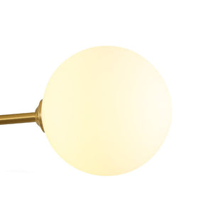 Farmhouze Light - Modern 4 - Light Milky Glass Globe Linear Sputnik Ceiling Light - Ceiling Light - Brass - 