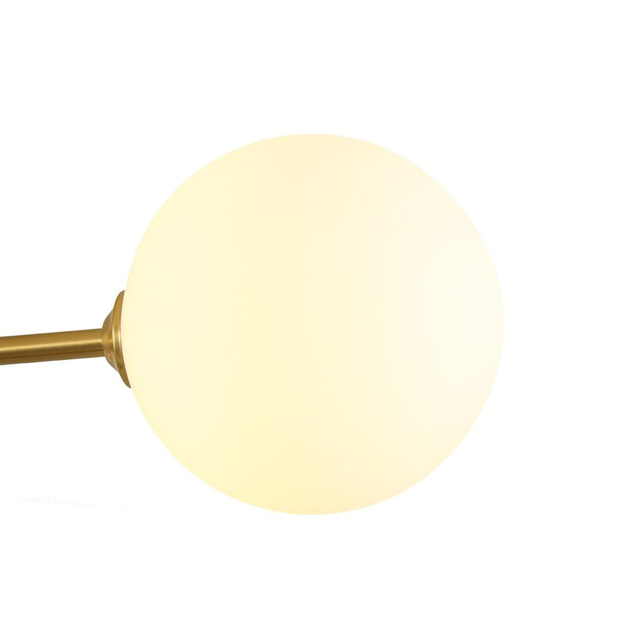 Farmhouze Light - Modern 4 - Light Milky Glass Globe Linear Sputnik Ceiling Light - Ceiling Light - Brass - 