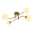 Load image into Gallery viewer, Farmhouze Light - Modern 4 - Light White Glass Globe Sputnik Ceiling Light - Ceiling Light - Brass - 
