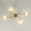 Load image into Gallery viewer, Farmhouze Light - Modern 4 - Light White Glass Globe Sputnik Ceiling Light - Ceiling Light - Brass - 
