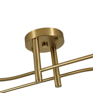 Farmhouze Light - Modern 4 - Light White Glass Globe Sputnik Ceiling Light - Ceiling Light - Brass - 