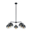 Load image into Gallery viewer, Farmhouze Light-Modern 5-Light Glass Globe Bubble Round Sputnik Chandelier-Chandelier-Gray + Black-
