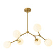 Load image into Gallery viewer, Farmhouze Light-Modern 6-Light Brass Frosted Glass Globe Branched Chandelier-Chandelier-Brass-
