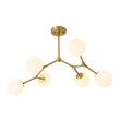 Load image into Gallery viewer, Farmhouze Light-Modern 6-Light Brass Frosted Glass Globe Branched Chandelier-Chandelier-Brass-

