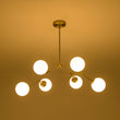 Load image into Gallery viewer, Farmhouze Light-Modern 6-Light Brass Frosted Glass Globe Branched Chandelier-Chandelier-Brass-
