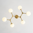 Load image into Gallery viewer, Farmhouze Light-Modern 6-Light Brass Frosted Glass Globe Branched Chandelier-Chandelier-Brass-
