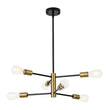 Load image into Gallery viewer, Farmhouze Light - Modern 6 - Light Metal Sputnik Linear Chandelier - Chandelier - Black+Brass - 
