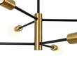 Load image into Gallery viewer, Farmhouze Light - Modern 6 - Light Metal Sputnik Linear Chandelier - Chandelier - Black+Brass - 
